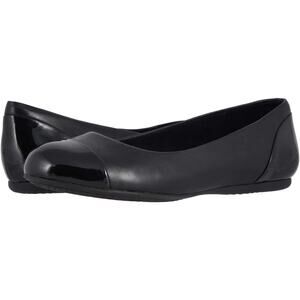 SoftWalk Women's 9.5W Black Leather Sonoma Cap Toe Ballet Flats Slip On M20-19
